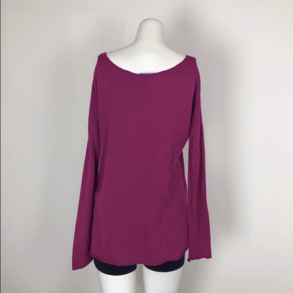 Vince Wool Cashmere Fuchsia Pink Boatneck Sweater - Picture 4 of 6